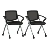 Bush Business Furniture Folding & Stacking<Envision Mesh Folding Chairs with Arms, Black, 2/Set (CH4001BLF-03)