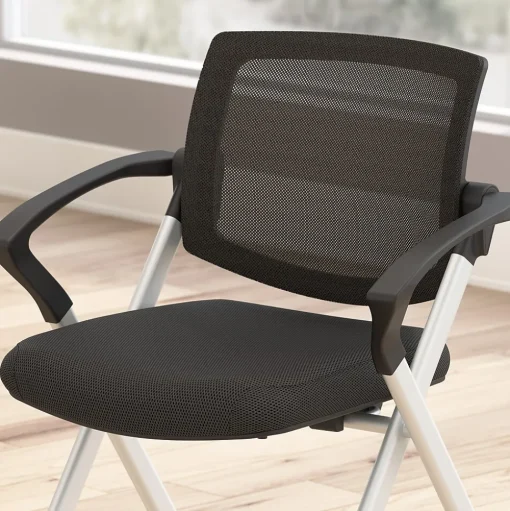 Bush Business Furniture Folding & Stacking<Envision Mesh Folding Chairs with Arms, Black, 2/Set (CH4001BLF-03)