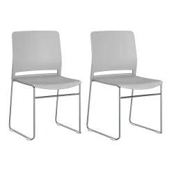 Bush Business Furniture Folding & Stacking<Envision Stackable Chairs, Gray, 2/Set (CH4003LGP-03)