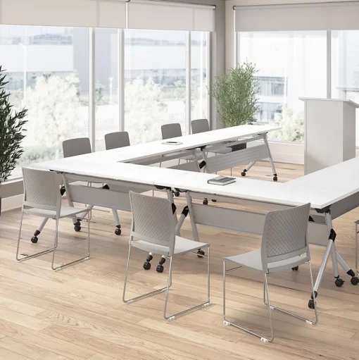 Bush Business Furniture Folding & Stacking<Envision Stackable Chairs, Gray, 2/Set (CH4003LGP-03)