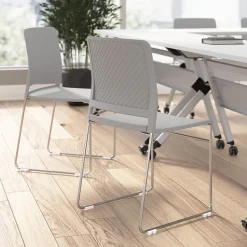 Bush Business Furniture Folding & Stacking<Envision Stackable Chairs, Gray, 2/Set (CH4003LGP-03)
