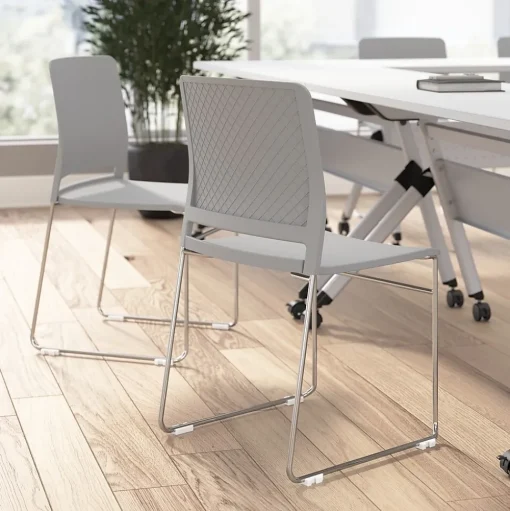 Bush Business Furniture Folding & Stacking<Envision Stackable Chairs, Gray, 2/Set (CH4003LGP-03)