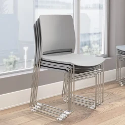 Bush Business Furniture Folding & Stacking<Envision Stackable Chairs, Gray, 2/Set (CH4003LGP-03)
