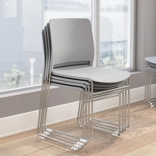 Bush Business Furniture Folding & Stacking<Envision Stackable Chairs, Gray, 2/Set (CH4003LGP-03)