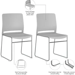 Bush Business Furniture Folding & Stacking<Envision Stackable Chairs, Gray, 2/Set (CH4003LGP-03)