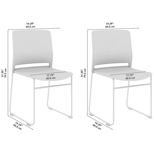 Bush Business Furniture Folding & Stacking<Envision Stackable Chairs, Gray, 2/Set (CH4003LGP-03)