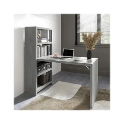 Bush Business Furniture Office Desks<Echo 56W Bookcase Desk, Modern Gray (KI60407-03)