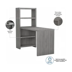 Bush Business Furniture Office Desks<Echo 56W Bookcase Desk, Modern Gray (KI60407-03)