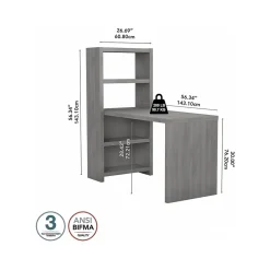 Bush Business Furniture Office Desks<Echo 56W Bookcase Desk, Modern Gray (KI60407-03)