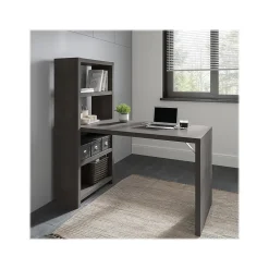 Bush Business Furniture Office Desks<Echo 56W Bookcase Desk, Charcoal Maple (KI60307-03)