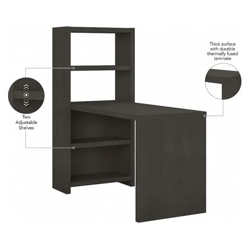 Bush Business Furniture Office Desks<Echo 56W Bookcase Desk, Charcoal Maple (KI60307-03)