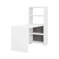 Bush Business Furniture Office Desks<Echo 56W Bookcase Desk, Pure White/Modern Gray (KI60507-03)