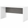 Bush Business Furniture Office Desks<Echo 60"W Credenza Desk, Pure White/Modern Gray (KI60506-03)
