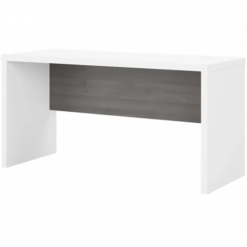 Bush Business Furniture Office Desks<Echo 60"W Credenza Desk, Pure White/Modern Gray (KI60506-03)