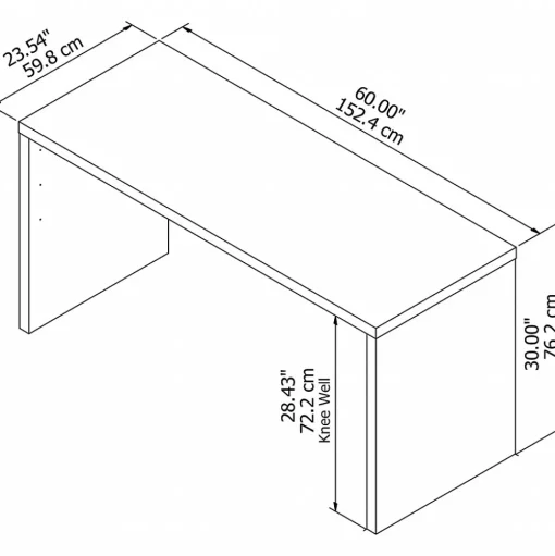 Bush Business Furniture Computer Desks<Echo 60"W Credenza Desk, Gray Sand (KI60206-03)