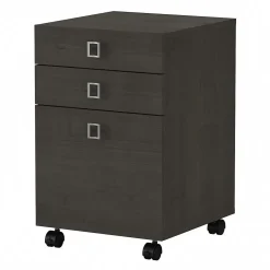 Bush Business Furniture File Cabinets<Echo 3 Drawer Mobile File Cabinet, Charcoal Maple (KI60301-03)