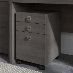 Bush Business Furniture File Cabinets<Echo 3 Drawer Mobile File Cabinet, Charcoal Maple (KI60301-03)