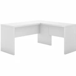Bush Business Furniture L-Desks<Echo 60"W L Shaped Desk, Pure White (ECH026PW)