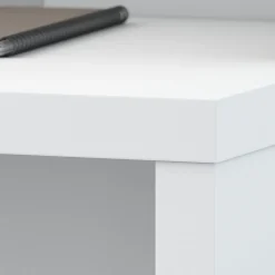 Bush Business Furniture L-Desks<Echo 60"W L Shaped Desk, Pure White (ECH026PW)