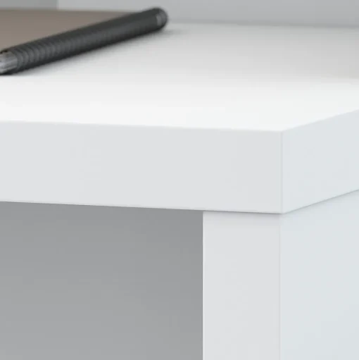Bush Business Furniture L-Desks<Echo 60"W L Shaped Desk, Pure White (ECH026PW)