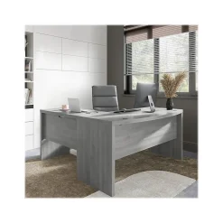 Bush Business Furniture L-Desks<Echo 60"W L Shaped Bow Front Desk, Modern Gray (ECH025MG)