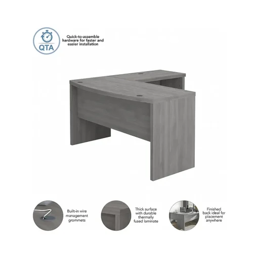 Bush Business Furniture L-Desks<Echo 60"W L Shaped Bow Front Desk, Modern Gray (ECH025MG)