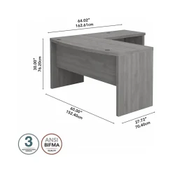 Bush Business Furniture L-Desks<Echo 60"W L Shaped Bow Front Desk, Modern Gray (ECH025MG)