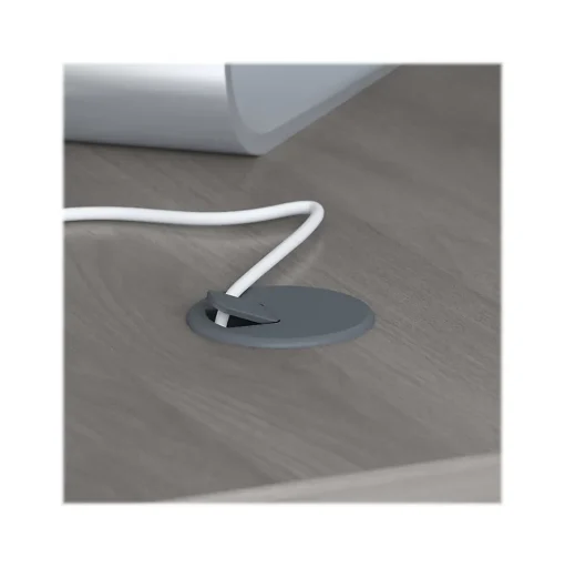 Bush Business Furniture L-Desks<Echo 60"W L Shaped Bow Front Desk, Modern Gray (ECH025MG)