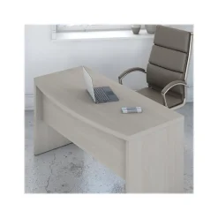 Bush Business Furniture L-Desks<Echo 60"W L Shaped Bow Front Desk with Mobile File Cabinet, Gray Sand (ECH007GS)