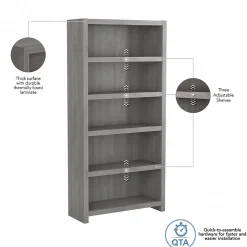 Bush Business Furniture Bookcases<Echo 5 Shelf Bookcase, Modern Gray (KI60404-03)