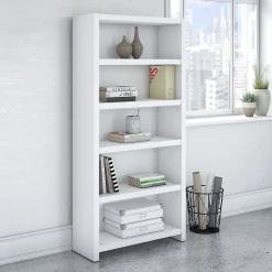 Bush Business Furniture Bookcases<Echo 5 Shelf Bookcase, Pure White (KI60104-03)