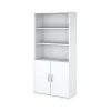 Bush Business Furniture Bookcases<Easy Office 72.79" 5-Shelf Bookcase with Doors, White Laminated Wood (EO106WH)