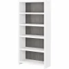 Bush Business Furniture Bookcases<Echo 5 Shelf Bookcase, Pure White/Modern Gray (KI60504-03)