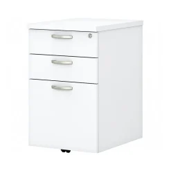 Bush Business Furniture File Cabinets<Easy Office 3-Drawer Mobile Vertical File Cabinet, Letter/Legal Size, Lockable, Pure White (EOF116WH-03)