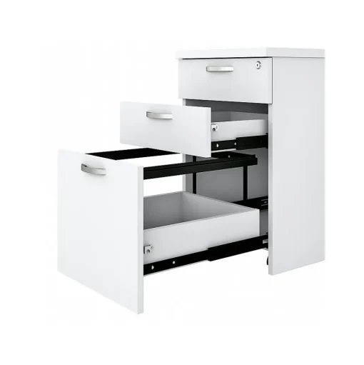 Bush Business Furniture File Cabinets<Easy Office 3-Drawer Mobile Vertical File Cabinet, Letter/Legal Size, Lockable, Pure White (EOF116WH-03)