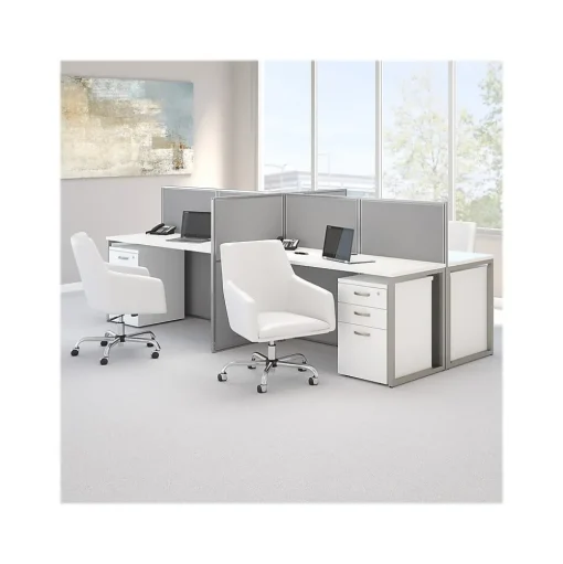 Bush Business Furniture File Cabinets<Easy Office 3-Drawer Mobile Vertical File Cabinet, Letter/Legal Size, Lockable, Pure White (EOF116WH-03)