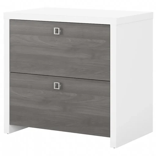 Bush Business Furniture File Cabinets<Echo 2 Drawer Lateral File Cabinet, Pure White/Modern Gray (KI60502-03)