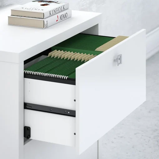 Bush Business Furniture File Cabinets<Echo Lateral File Cabinet, Pure White (KI60102-03)