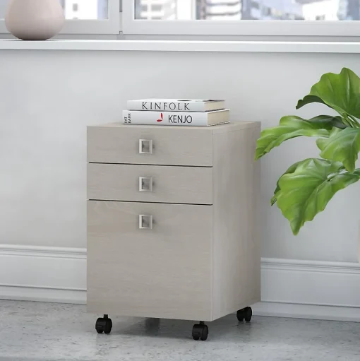 Bush Business Furniture File Cabinets<Echo 3 Drawer Mobile File Cabinet, Gray Sand (KI60201-03)