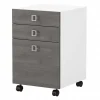 Bush Business Furniture File Cabinets<Echo 3 Drawer Mobile File Cabinet, Pure White/Modern Gray (KI60501-03)