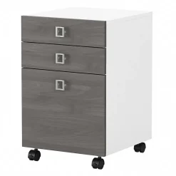 Bush Business Furniture File Cabinets<Echo 3 Drawer Mobile File Cabinet, Pure White/Modern Gray (KI60501-03)