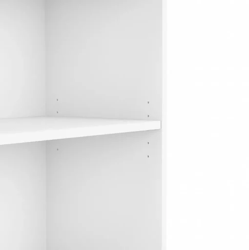 Bush Business Furniture Bookcases<29"H 2-Shelf Bookcase with Adjustable Shelf, White (BK3036WH)
