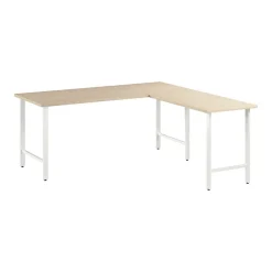 Bush Business Furniture Office Desks<Hustle 72"W L Shaped Computer Desk with Metal Legs, Natural Elm (HUS001NE)