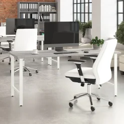 Bush Business Furniture Office Desks<Hustle 72"W Computer Desk with Metal Legs, Platinum Gray (HUD272PG)