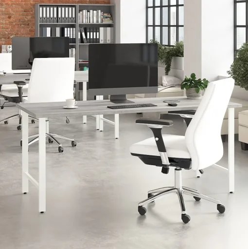 Bush Business Furniture Office Desks<Hustle 72"W Computer Desk with Metal Legs, Platinum Gray (HUD272PG)