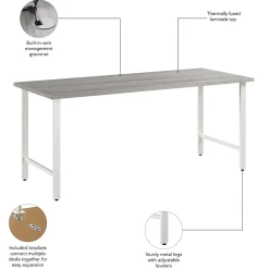 Bush Business Furniture Office Desks<Hustle 72"W Computer Desk with Metal Legs, Platinum Gray (HUD272PG)