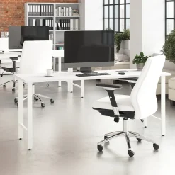 Bush Business Furniture Office Desks<Hustle 72"W Computer Desk with Metal Legs, White (HUD172WH)