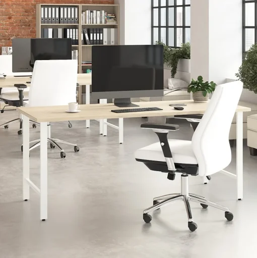 Bush Business Furniture Office Desks<Hustle 72"W Computer Desk with Metal Legs, Natural Elm (HUD272NE)