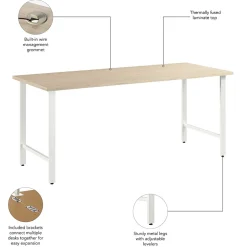 Bush Business Furniture Office Desks<Hustle 72"W Computer Desk with Metal Legs, Natural Elm (HUD272NE)
