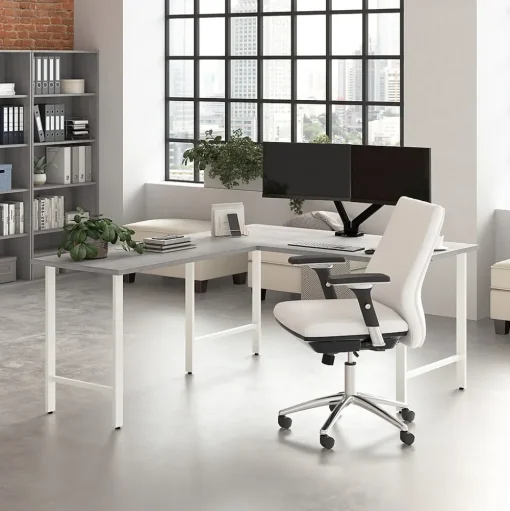 Bush Business Furniture Office Desks<Hustle 60"W Computer Desk with Metal Legs, Platinum Gray (HUD160PG)